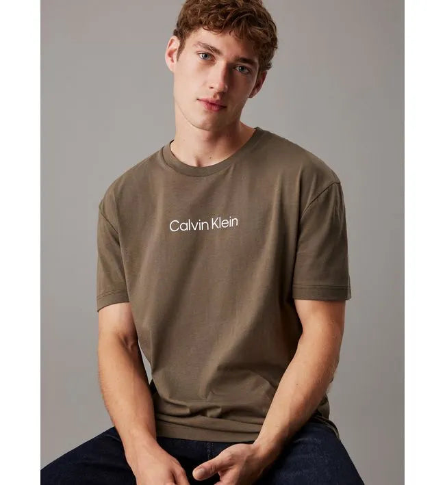Camiseta de algodón orgánico con logo- Calvin Klein